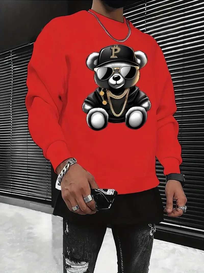 The new mens roundneck sweatshirt for Spring and Autumn 2025 features a casual fashionable and comfortable 3D pattern print W251021