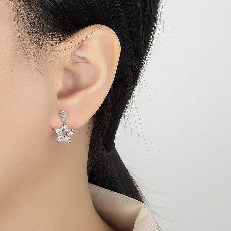 PERFANY 02CT Moissanite Drop Earring Women S925 Pure Silver Star Design Laboratory Diamond Fashion Jewelry Party Gift J251021