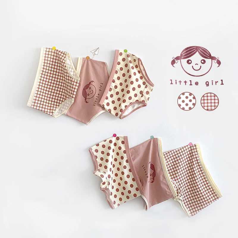 3Pcslot Kids Panties 7 Collections Chirdrens Underwear Lovely Girls Briefs Floral Grid Cute Pants Baby Dots Cotton Underpants J2510211