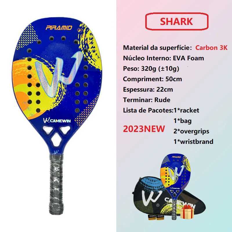 3k CamewinFull Carbon Fiber Beach Tennis Racket Rough Surface Cover Bag Send Overglue Gift Present 2024 W251021