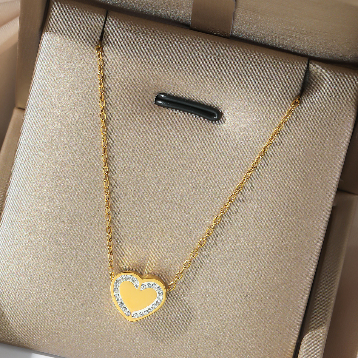 Necklace for women heart double-layer design fashionable and sweet temperament stainless steel necklace designer necklace free shipping