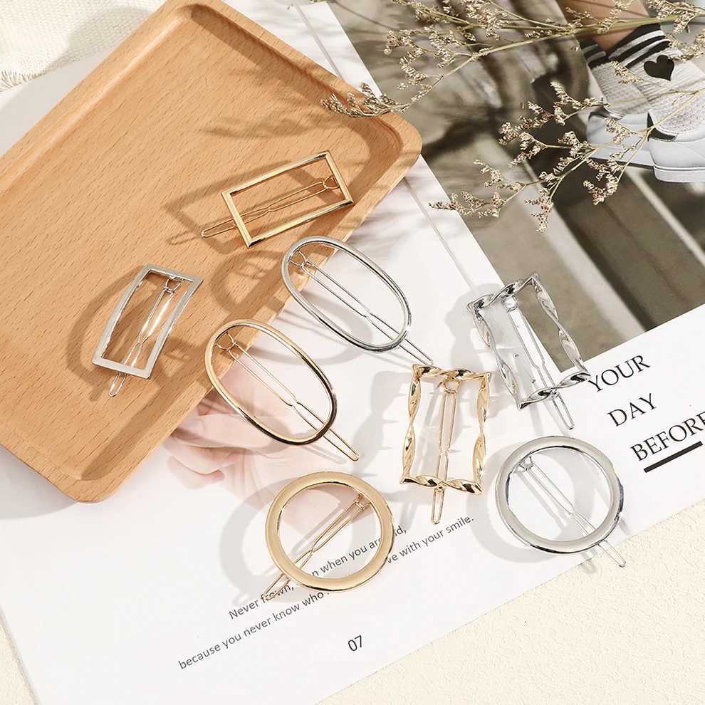 Molans Fashion Metal Geometric Hair Clip Rhinestone Pearl Round Barrette for Women Girls Sweet Hairpin Hairgrip Hair AccessoriesW254021