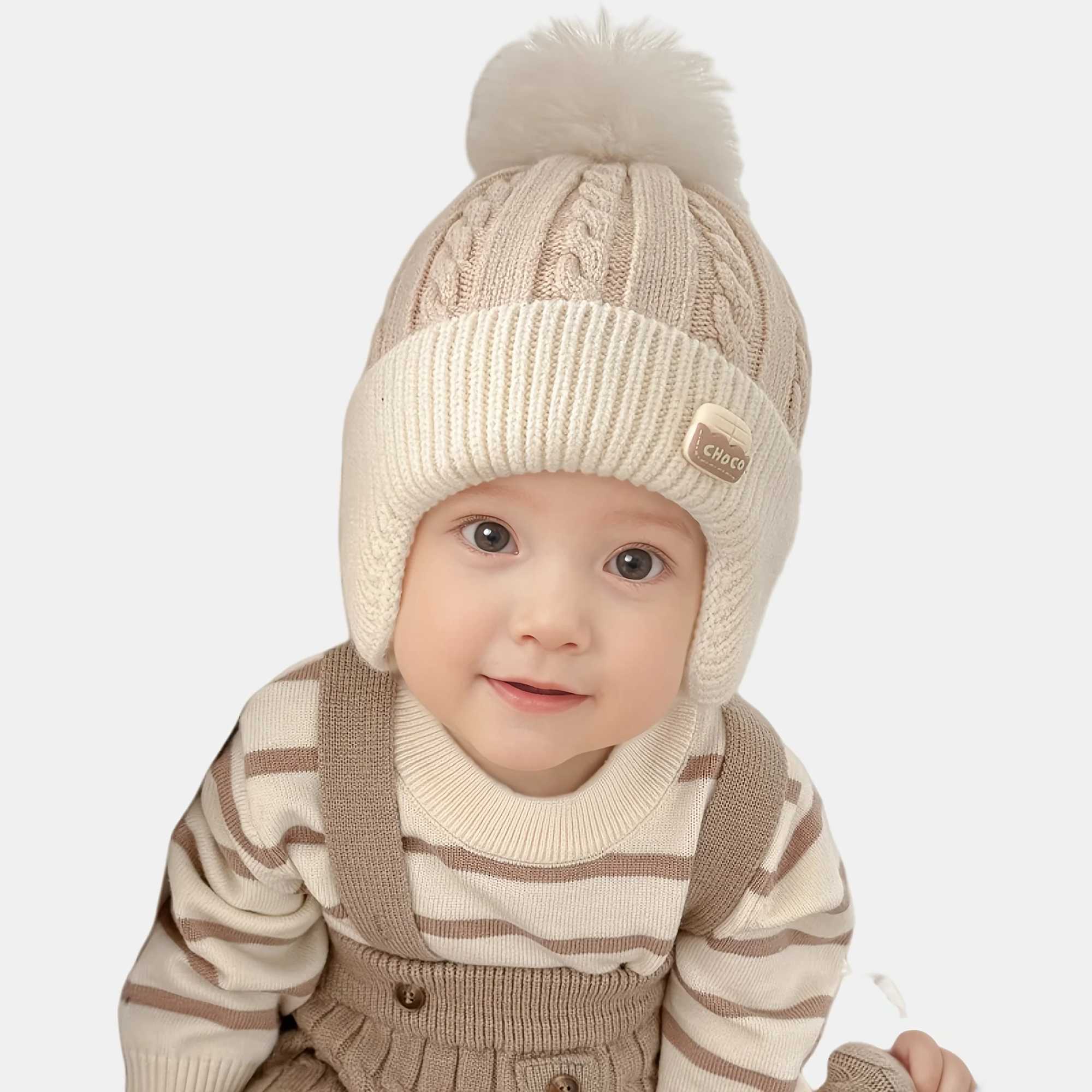 1 Baby AutumnWinter Warm Cute Hat Boys and Girls Baby Thick Fashion Bean Hat Super Cute Knitted Hat Perfect Gift for Babies J251021
