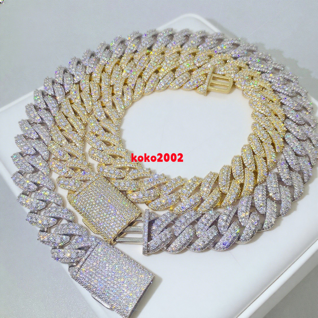 Custom 925 Sterling Silver Pass Diamond Test VVS Moissanite Iced Out 20mm Hip Hop Cuban Chain Link Bracelet Fine Jewelry Men