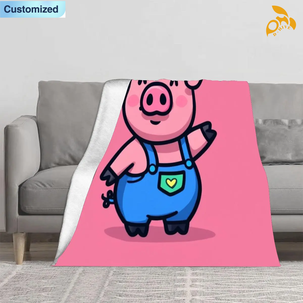 Free Shipping of Customized Gram Flannel Blanket - Vertical Style For the USA | 290GSM Ultra-Soft Thickened Warm Retention Fade-Resistant Cozy Blanket