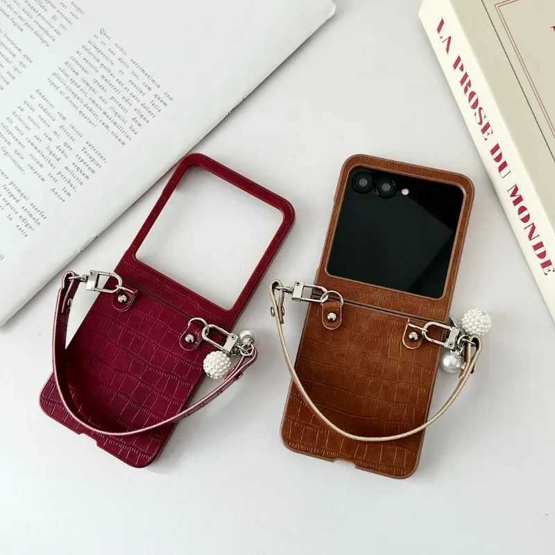 Wrist Strap Alligator Pattern PU Leather Phone Case for Razr 60 Pro 50 Ultra Moto Razr 60 50 Shockproof Cover J251114