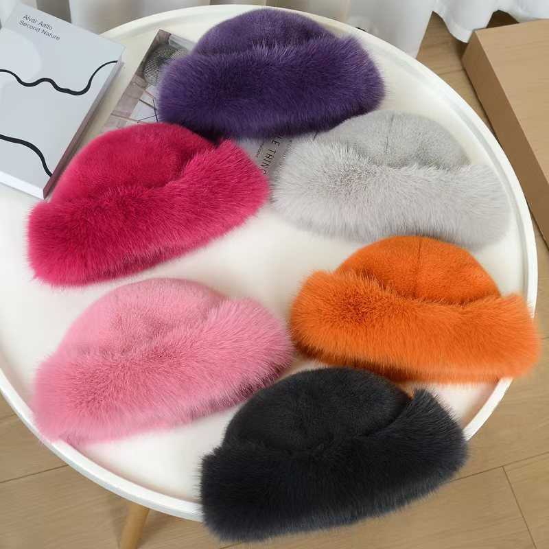 New Label Hat for Women Thickened and Warm for Autumn and Winter Ear Protection Imitation Mink Fur Plush H251020