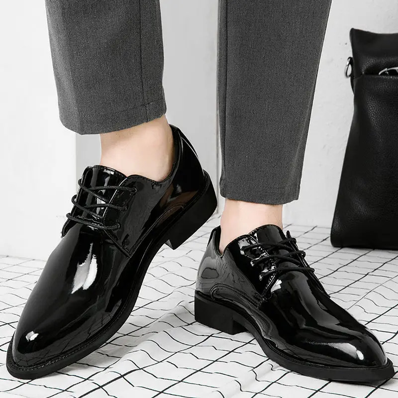 Autumn Winter Bright Upper Business Patent Leather Dress Shoes Man 2025 Trend Elegant Social Shoe for Men and Classic Party 39 251021