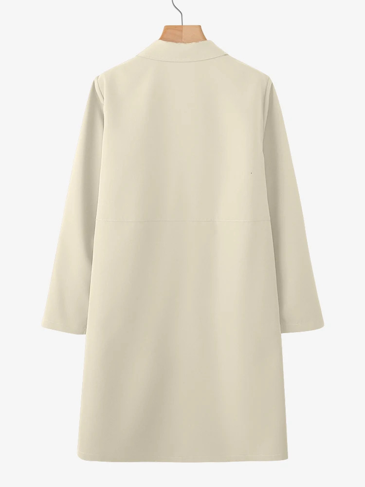 Women Autumn Trench Coats ZANZEA Fashion Lapel Long Sleeve Windbreaker Solid Outwear Office OL Coat Jackets Oversize 251017