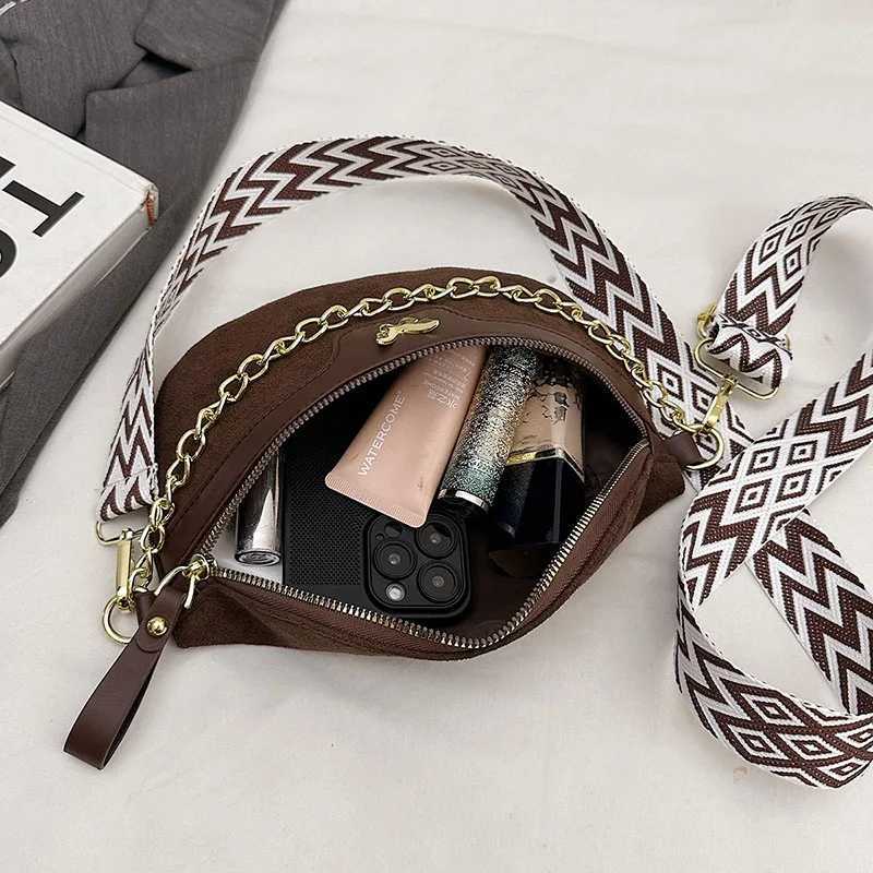 Bohemia Women Waist Bag Faux Suede Chest Bag PU Leather Handbag Chain Waist Pack Adjustable Strap Fashion Shoulder Crossbody Bag Z251021