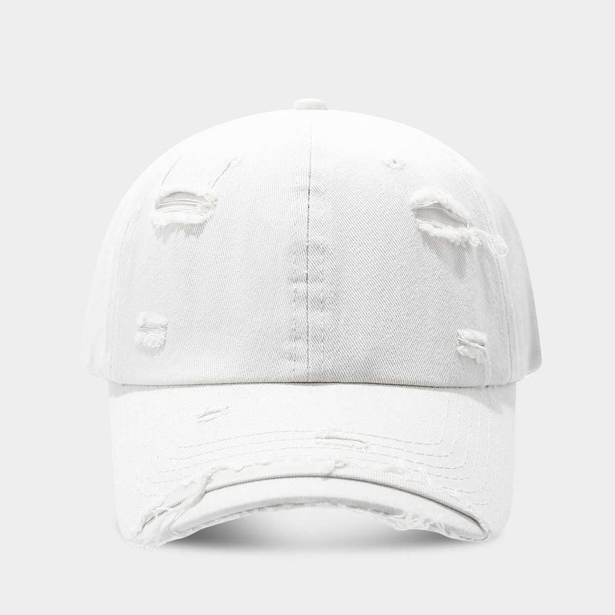 Fashion Distressed Cotton Baseball Cap Unisex Trendy Vintage Plain Duckbill Cap Hat Trend H251020