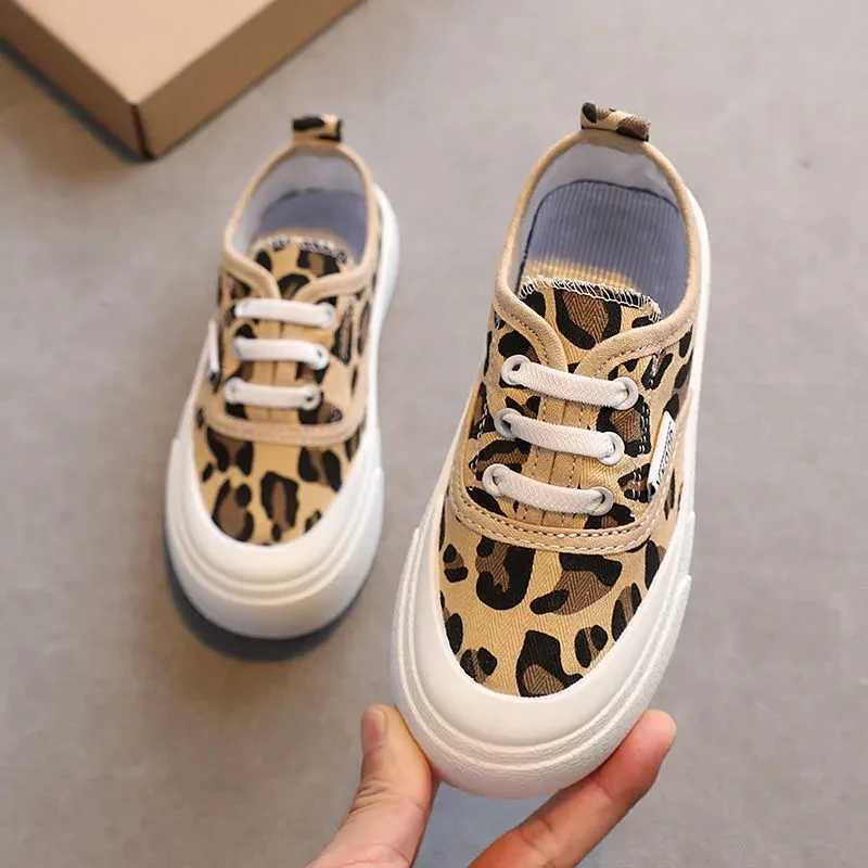 Fashion Canvas Leopard Sneakers for Children Girls Boy Flat Running Shoes Summer Platform Loafers Childrens Espadrille Shoes W251021