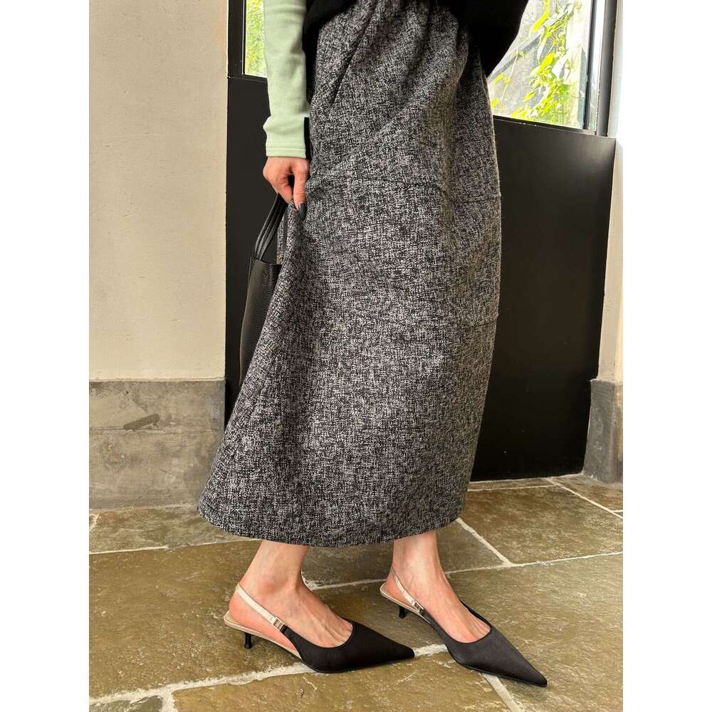 Designer Shoe French Style High Heels for Women Pointed Stiletto 2025 Autumn New Closed Toe Sandals Backless Fairy Shoes