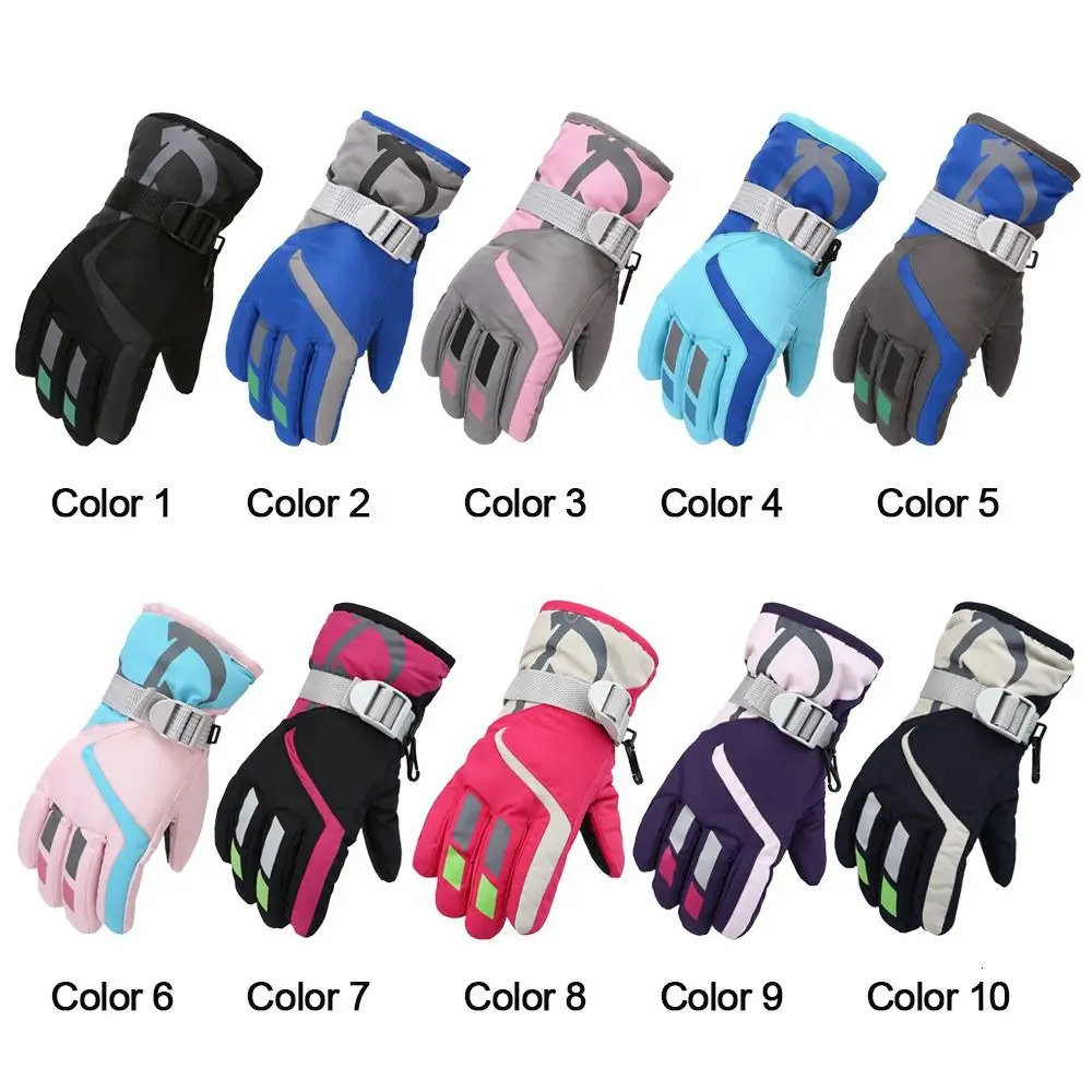 Boy Girls Ski Snowboard Windproof Gloves Children Kids Winter Snow Warm Gloves Waterproof Thicken Keep Warm Winter Must Gloves i251021