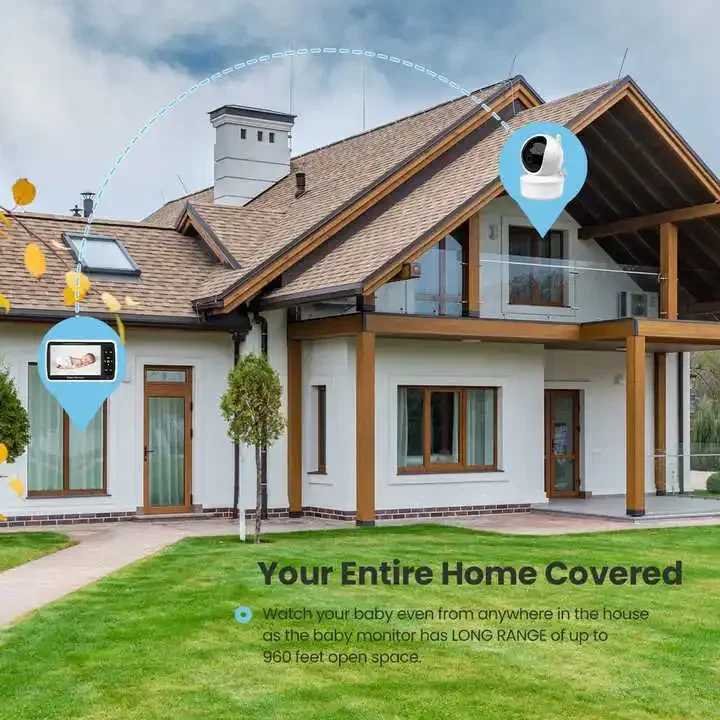 5 Inch Video Baby Monitor with Camera 360 PanTilt 1000ft Mother Kids Childrens Cam Portable Video Nanny Baby Items 2X Zoom J251121