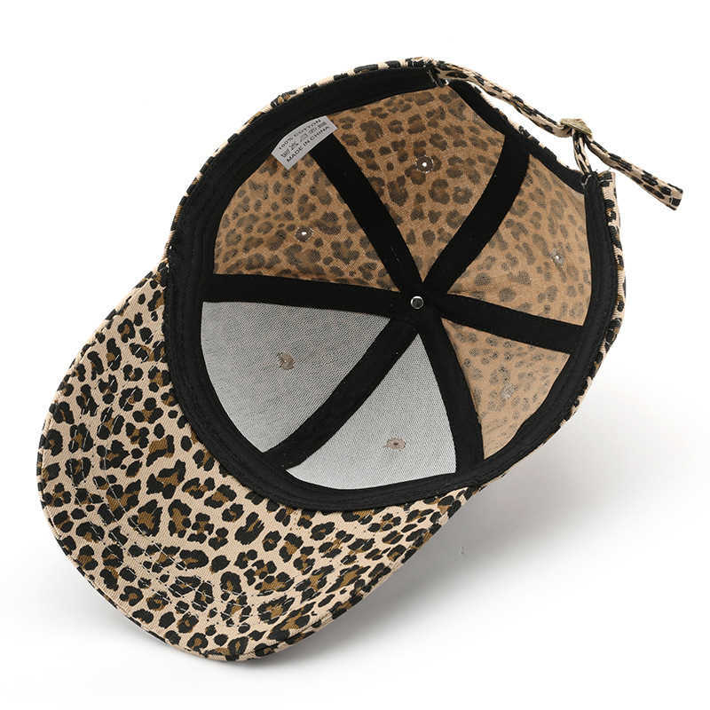 Womens Spring and Autumn Fashion Leopard Print Solid Color Baseball Cap Outdoor Mens Sports Casual Sunshade Trendy Duckbill Cap H251020