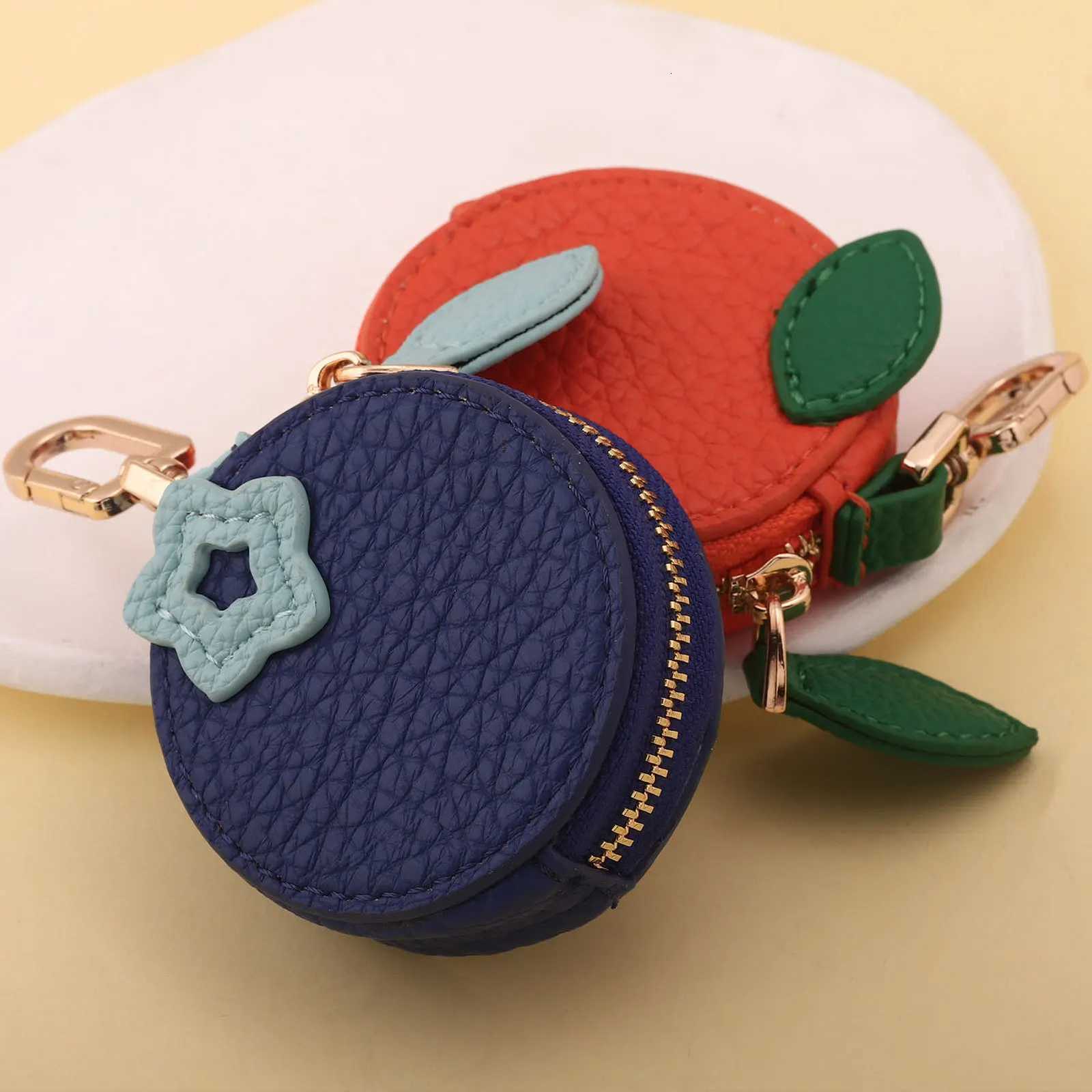 PU Leather Fruit Coin Purse New Small Fresh Lemon Strawberry Cherry Mini Wallet Cute Hanging Multifunctional Coin Bag Pendant W251021