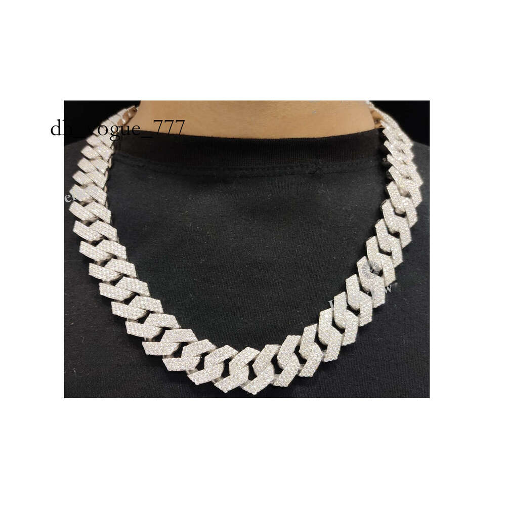 New 22mm Miami Cuban Silicone Stone Chain Necklace Iced Pearl Charm Hip Hop Boutique Jewelry
