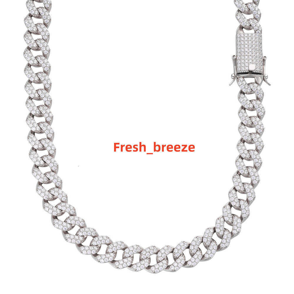 Iced Out Moissanite Diamond Cuban Chain Elegant Jewelry for Men