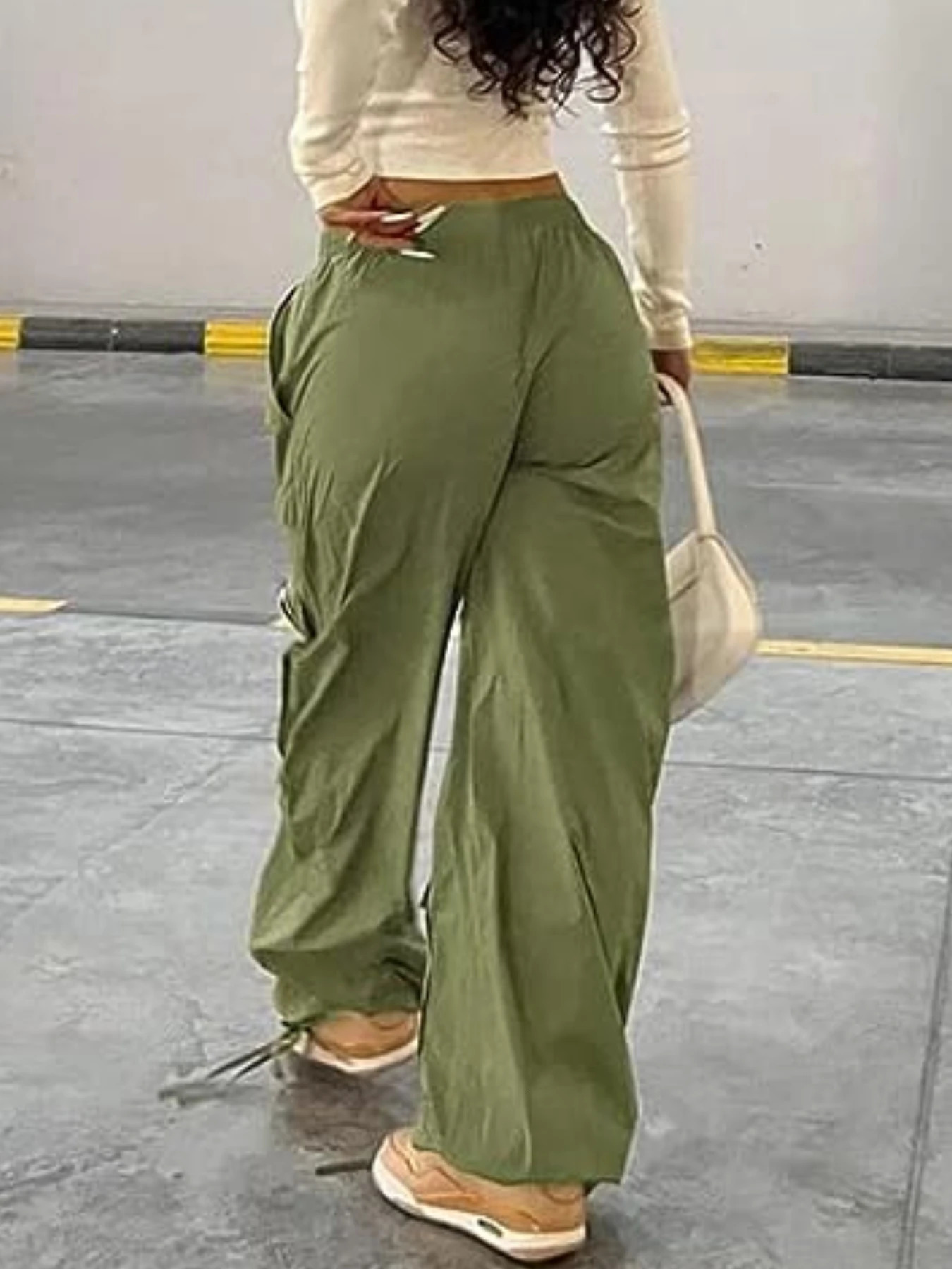 Fashion Y2K Loose Multi Pocket Zipper Cargo Pants Casual Sports Wide Leg For Hiking Womens Athleisure 251015
