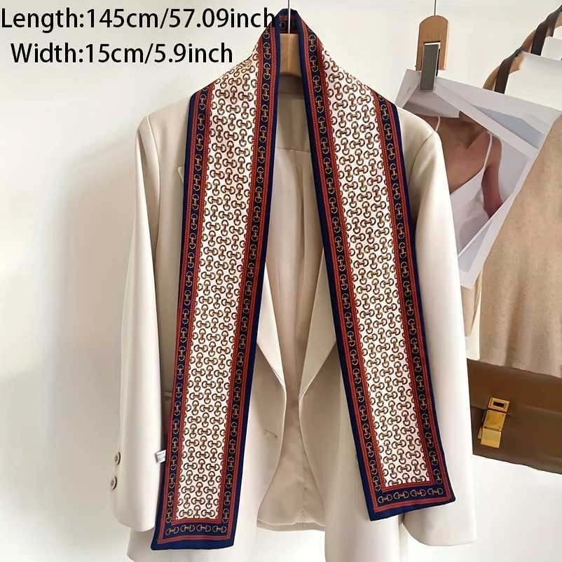 Doub Sided Printed Streamer Scarf Egant Thin Narrow Neck Scarf Profional Shirt Matching Silky Scarf For WenW251021