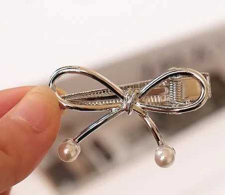 14pcs Mini Gold Metal Bow Hair Clips Little Girls Sweet Candy Pearl Bow Knot Hairpins Hairgrips Barrette Hair AccessoriesW254021