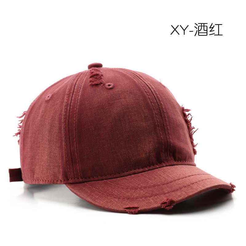 Short Brim Womens Washed Distressed Solid Color Plain Baseball Cap Outdoor Mens Sun Protection Visor Cap H251020