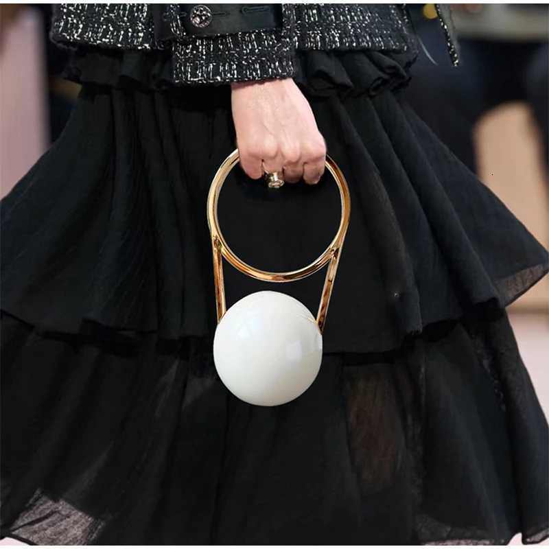 Brand Evening Bag With Ball Handle Mini Pvc Luxury Shoulder Bag Electroplated Bowling Purse Women Round Ball Handbag Armpit BagXJ251021