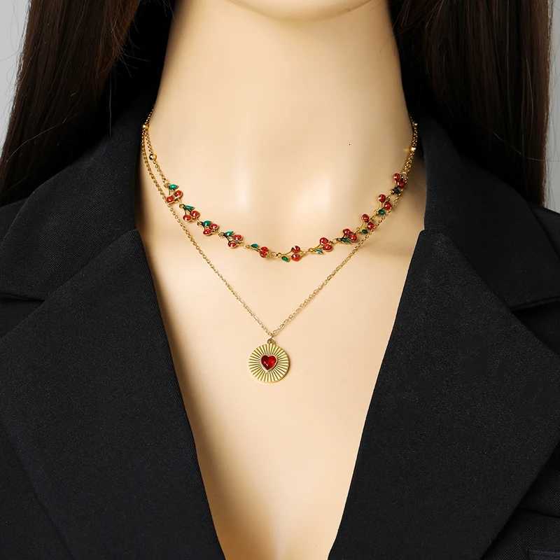 316L Stainless Steel Heart Love Pendant Necklace for Women Fashion 18K Gold Plated Neck Chain Waterproof Jewelry Gift XJ250717