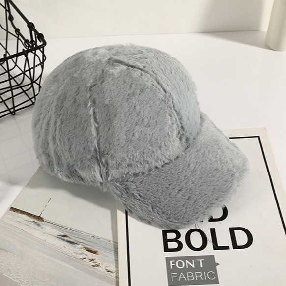 Plush Baseball Cap for Women Winter Large Head Circumference Stylish Ear Protection Duckbill Cap Autumn Winter Hat H251020