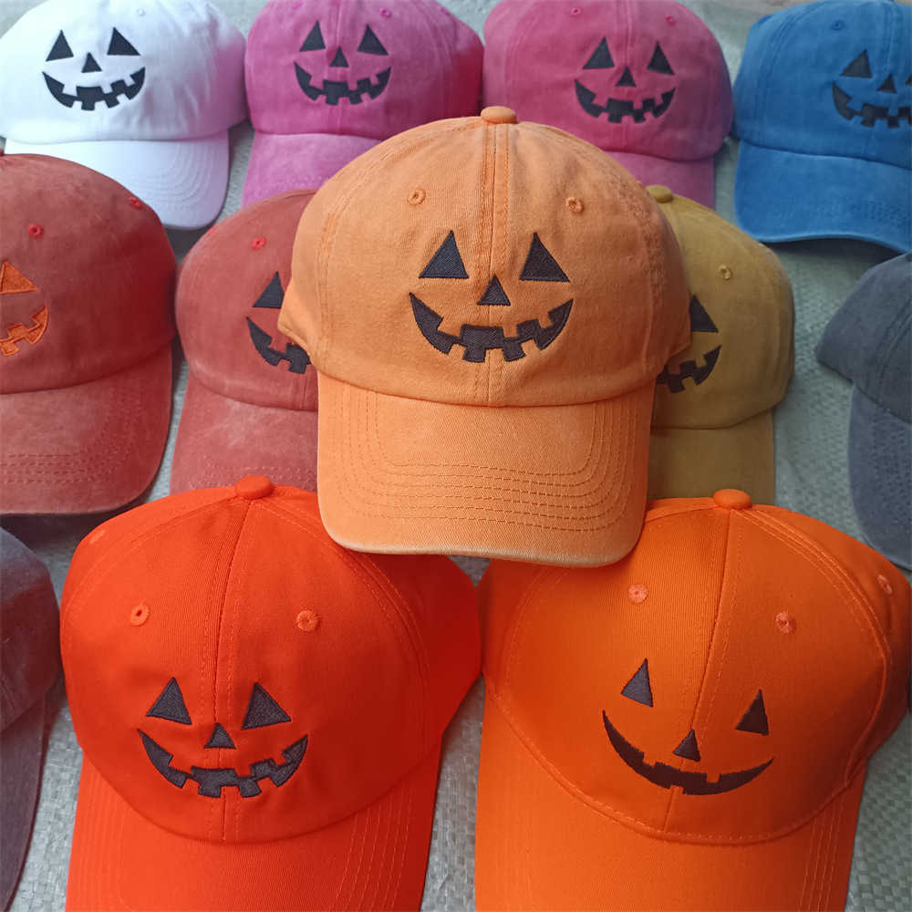 Halloween Baseball Cap Pumpkin Embroidery Duckbill Cap Costume Accessory Casual Street H251020