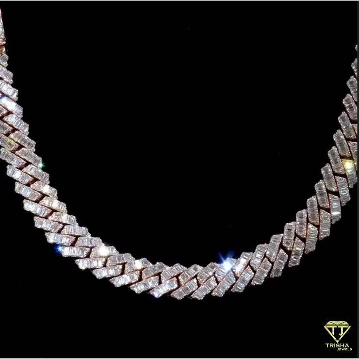 Iced Out Moissanite Diamond Chain Hip Hop Bling Jewelry Celebrity Diamond Chain Luxury Statement Jewelry