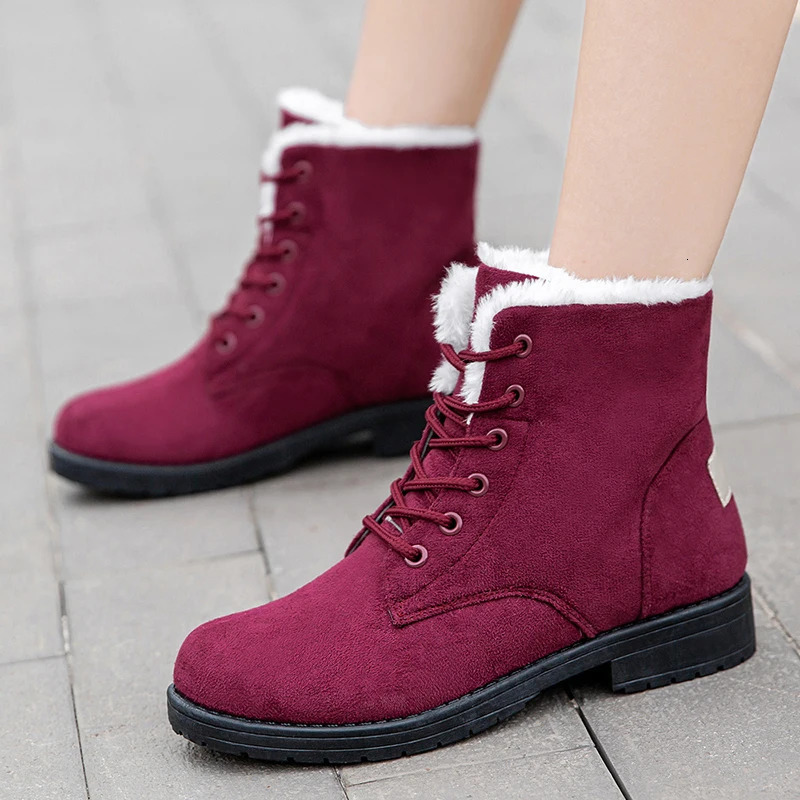 Snow Women Boots Flat Boots For Women Platform Ladies Shoes Plush Keep Warm Boots Ladies Fur Winter Shoes Women Botas Mujer 251021