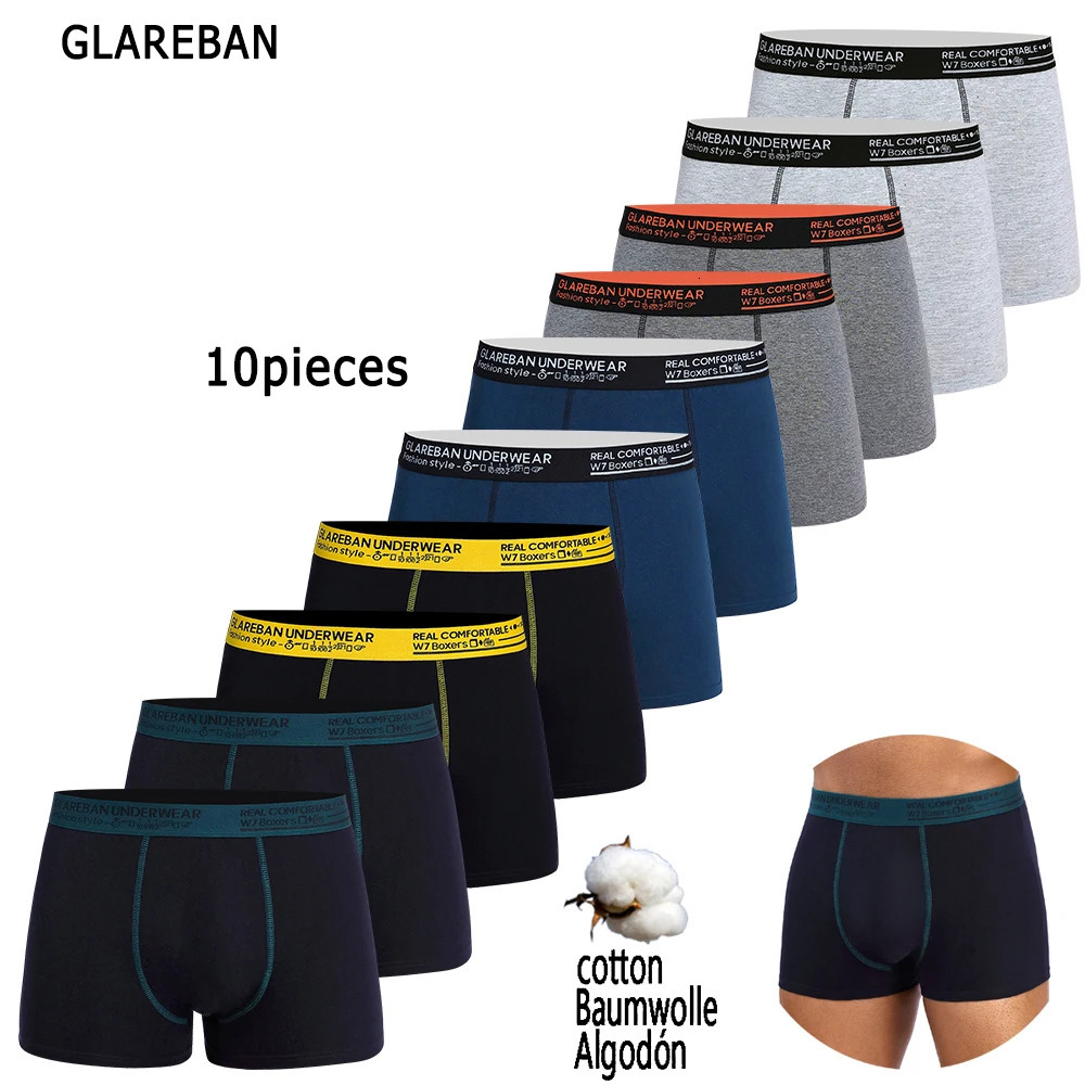 10pcs Pack Cotton Boxers Shorts Mens Underwear for male Briefs Sexy Underpants Slip Breathable Boxing Panties Sexis Basic 251021