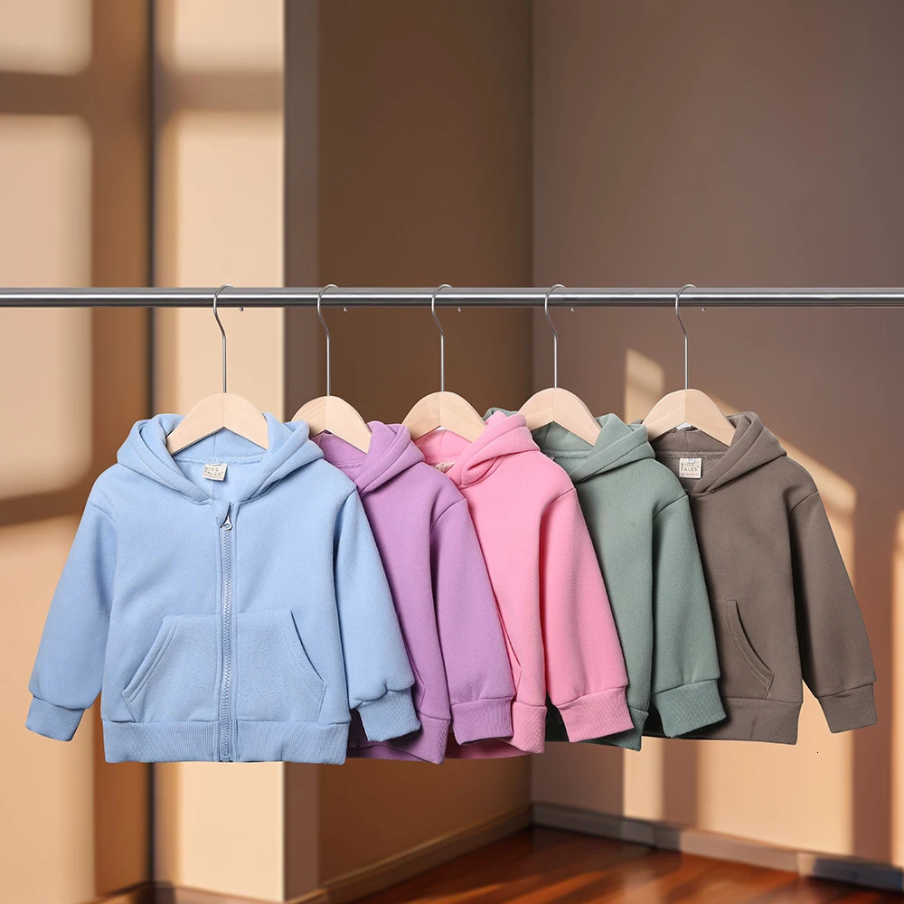 2025 Spring and Autumn Kid Loose Hooded Children Top For 110T Boys Girls Sport Wear Long Sleeve Zipper Sweatshirt Baby Hoodies 251021