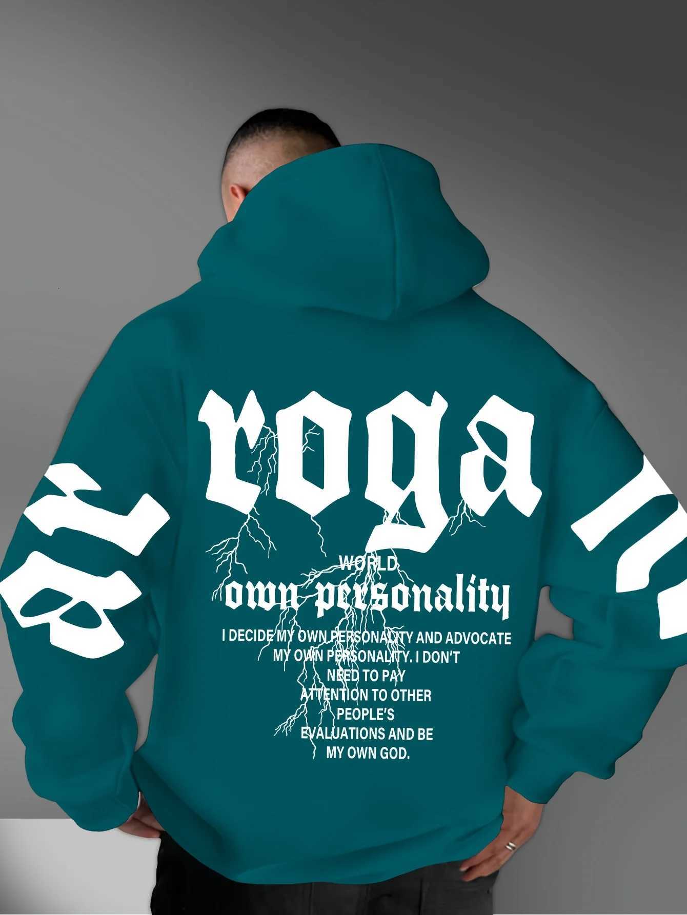 Hot selling autumn mens fashionable letter printed comfortable and soft hooded sweatshirt outdoor urban street style clothing W251021