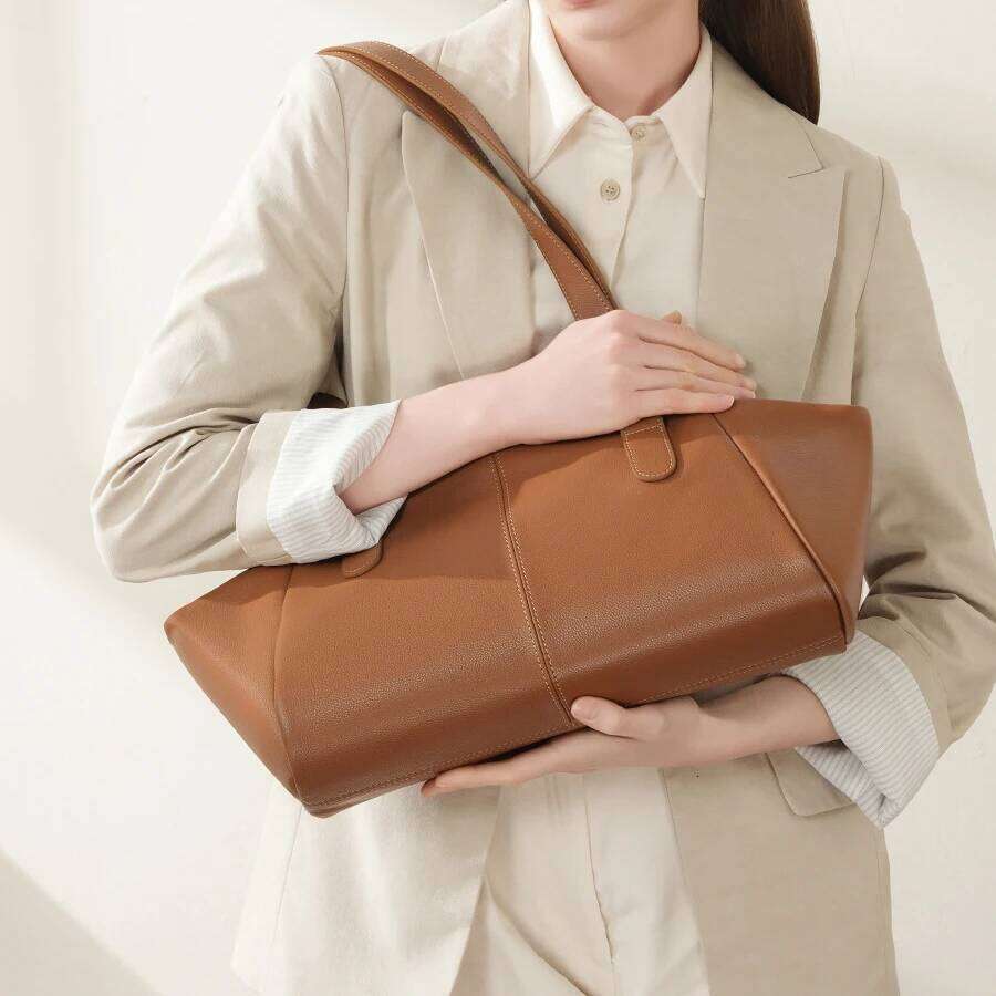 Genuine Women's Underarm New Niche Design Top Hand Leather Tote Vintage Large Capacity Shoulder Bag 251021