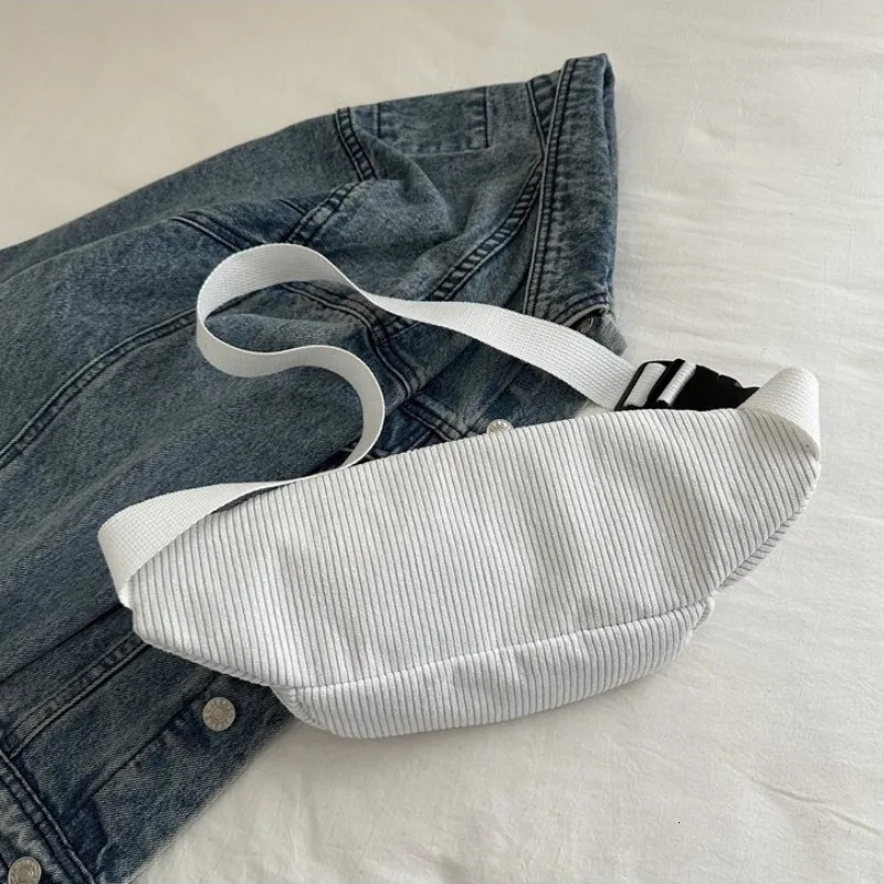 Simple Solid Colour Corduroy Fanny Packs For Women Leisure Waist Bag Female Waist Pack Laidies Crossbody Chest Bag 251017