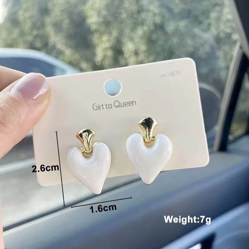 White Color Hanging Earrings for Women Fashion Long minimalist temperament Women's earrings S925 sterling silver earrings Designer earrings