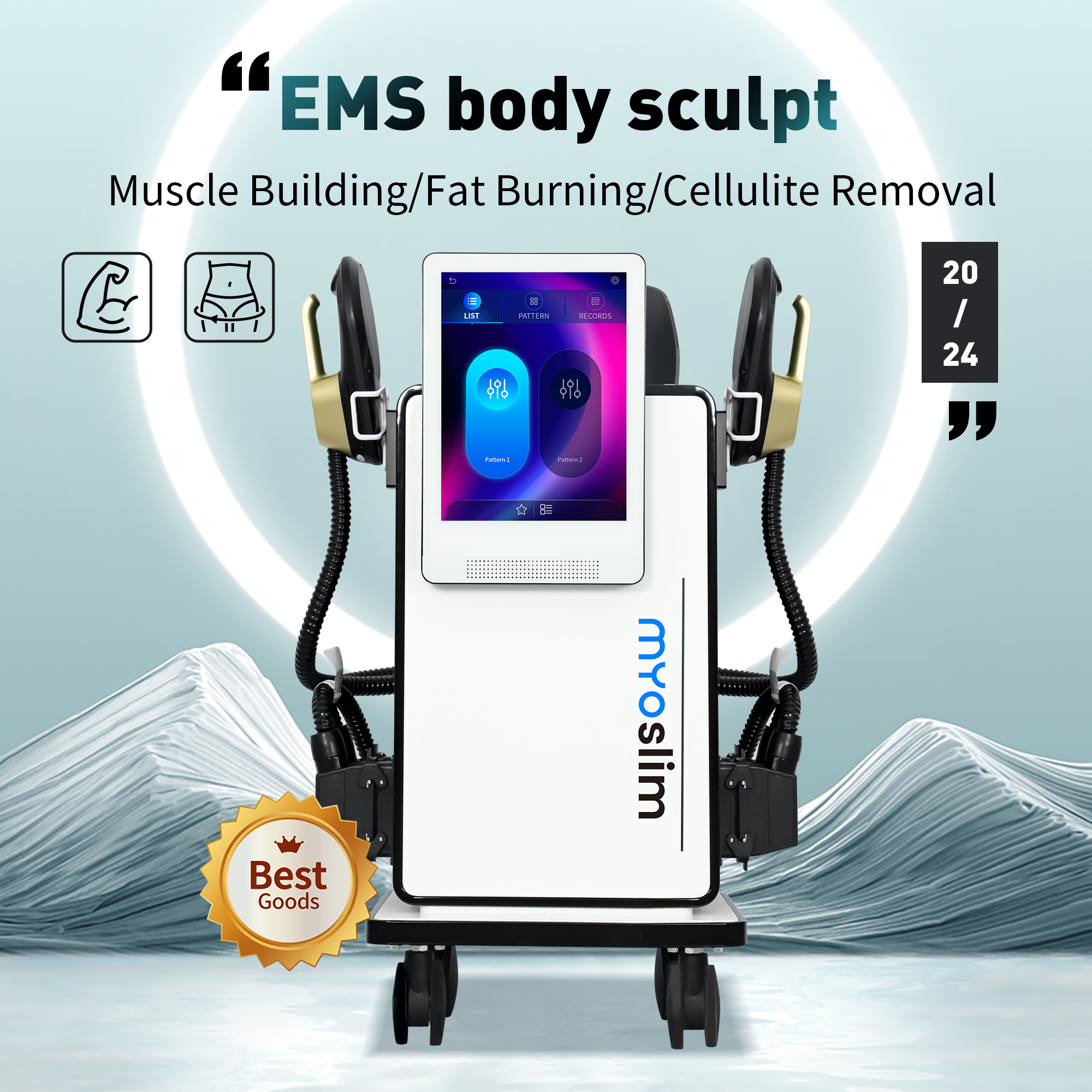 Tesla Sculpt Pro EMS RF Body Contouring Machine Muscle Stimulation Fat Burning Cellulite Reduction Firming Lifting Physio Device