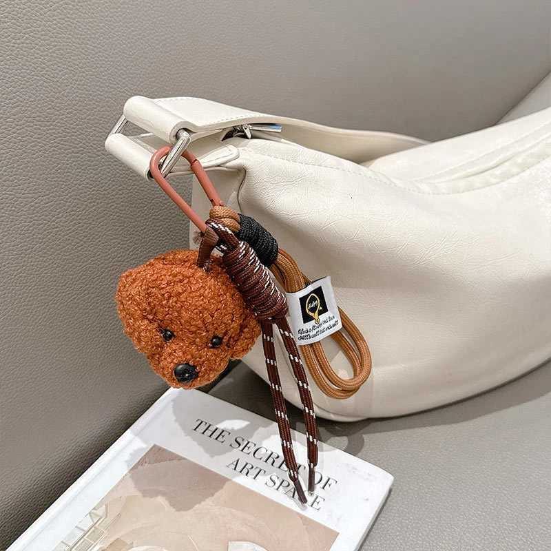 Plush Puppy Dog Keychain Braided Rope Bag Pendant Keyring Creative Fashion Pendant Simple Allmatching Bag Decoration Accessorie W251021