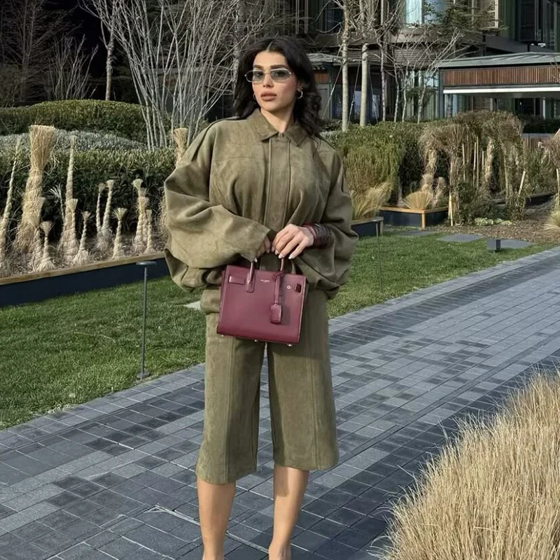 Women High waisted Casual Shorts And Fashion Loose Long Sleeve Jackets Coats Female Two Piece Sets Outfit 251021