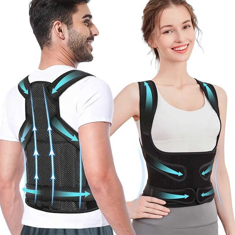 Back brace for men and women adjustable back and waist support belt shoulder posture support improves scoliosis D251021