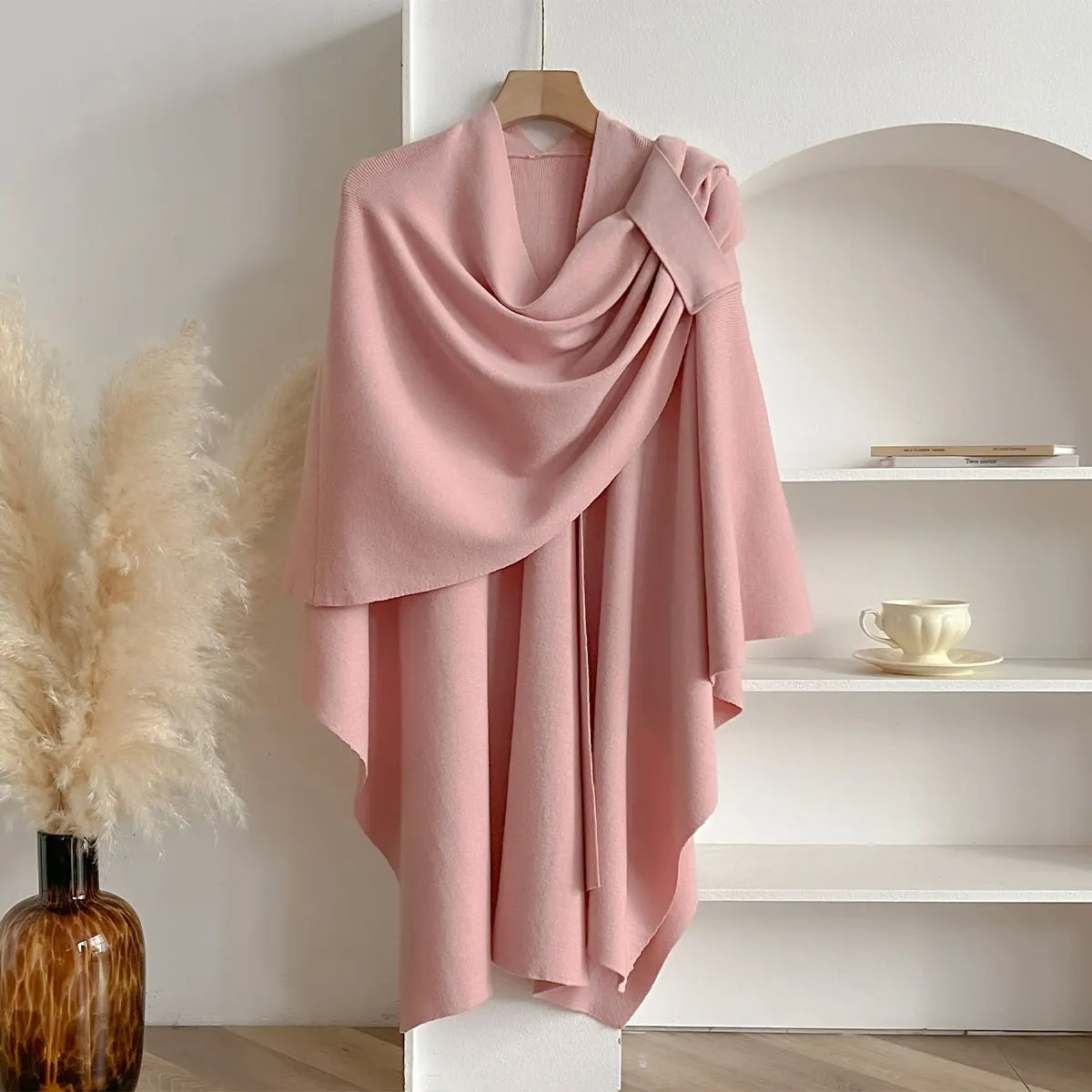 Women Poncho Winter Warm Solid Color Shawl Double Sided ner Blanket y Scarf Female Cloak Cashmere Pashmina Cape Stole 251021