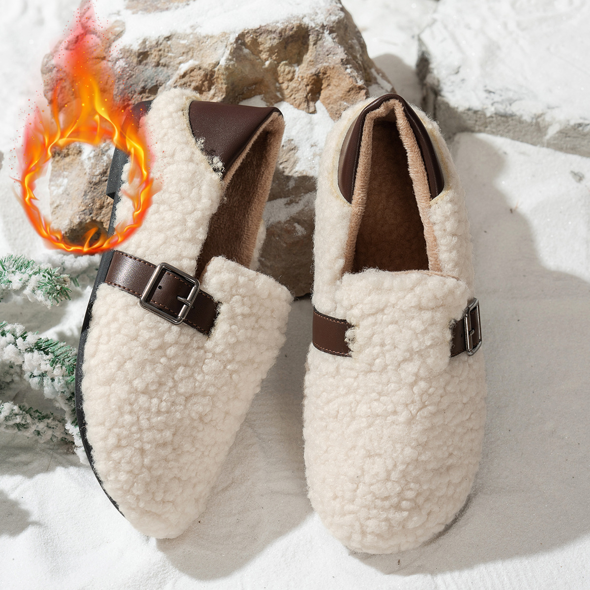 Free shipping Women's cotton shoes low top plus size 42 lamb wool warm bean cotton winter designer slippers casual indoor and outdoor fashionable nest cotton shoes