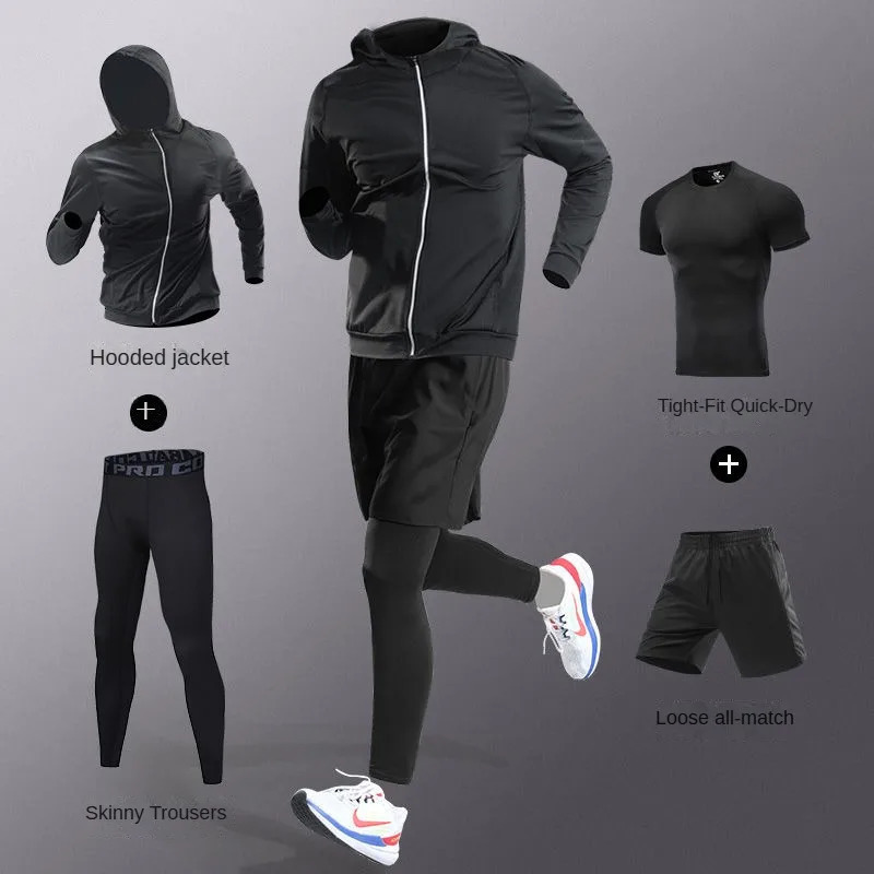 37Pcs Mens Ice Fiber QuickDry Running Fitness Full SetSuit Tracksuit For Marathon Training CyclingJoggingGym sweatpants 251021
