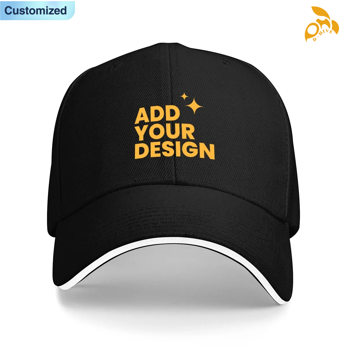 Free Shipping of Customized Sandwich Baseball Cap-6 Panels 6-Panel Structured Fit Sandwich Layer Design Sun-Protective Breathable Stylish All-Match Ca