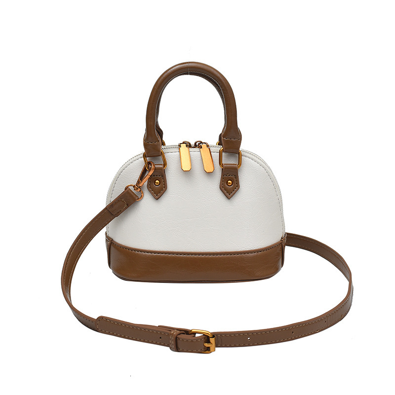 New Autumn And Winter Retro Style Women's Shoulder Bag Designer Bag With Color Block Splicing Luxury Handbag Trend Minimalist Pleated Pattern She