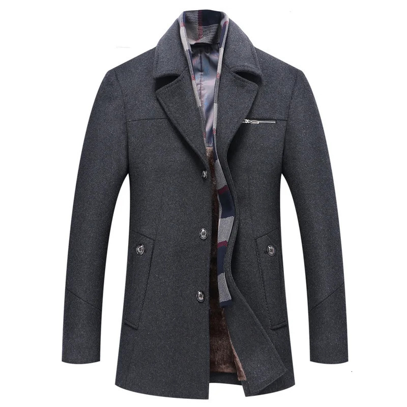 Winter Men Cashmere Overcoats Business Casual Woolen Blends Trench Coats High Quality Male Long Jackets Wool Size 4XL 251016