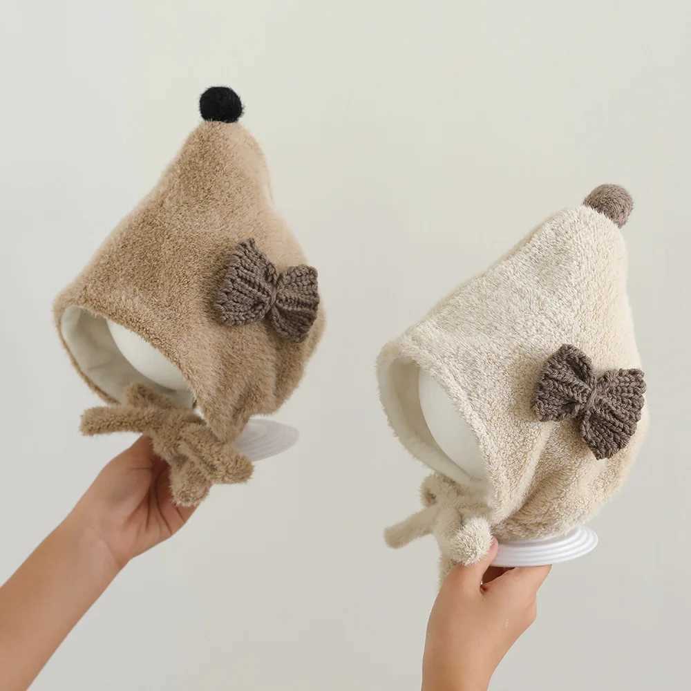 Cute Plush Ball Baby Ear Protection Hat Winter Warm Infant Knit Cap Infant Woolen Crochet Bonnet Children Pompom Beanies J251021
